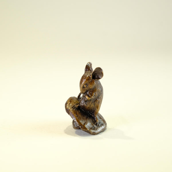 Bronze 'Mouse on Toadstool' Miniature Sculpture.