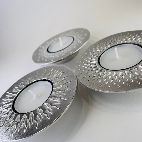 Pewter 'Crystal' Tea Light Holder.
