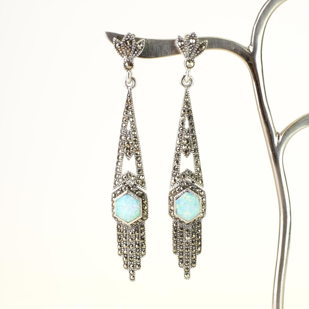 Marcasite earrings hotsell art deco