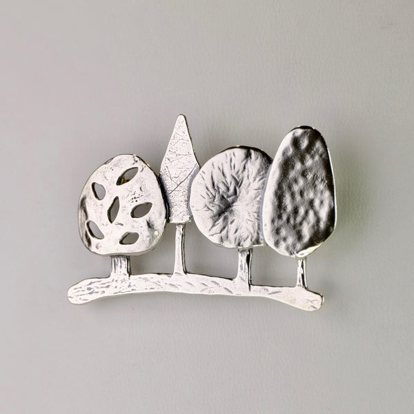 Sterling Silver Row of Trees Brooch by JB Designs.