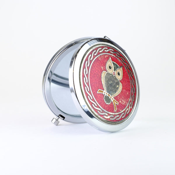 Enamel Owl Compact Mirror