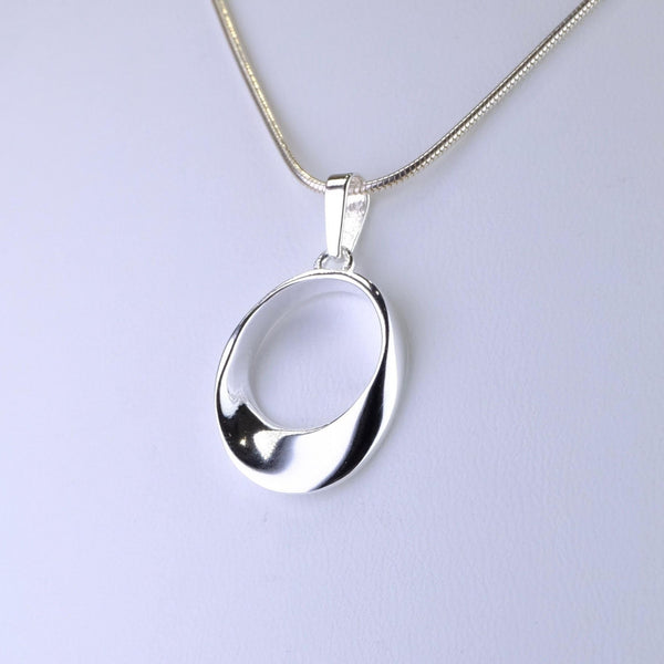 Polished Circular Silver Pendant by JB Designs.