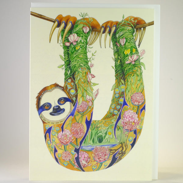 'Sloth' Blank Greetings Card.