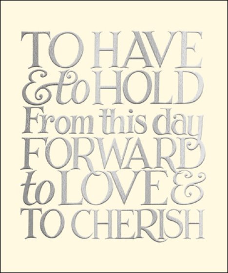 'To Have And To Hold' Wedding Day Card.