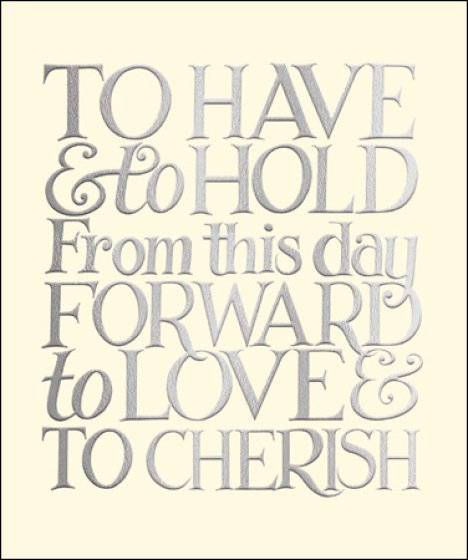 'To Have And To Hold' Wedding Day Card.