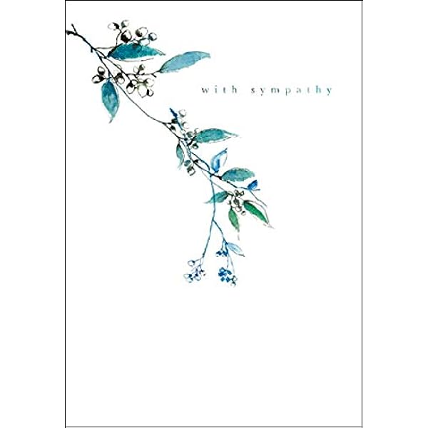 Blue Florals ' With Sympathy ' Card.