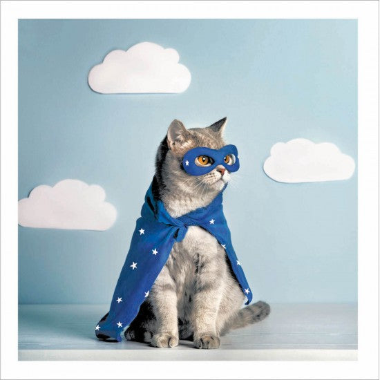 'Super Cat' Blank Greetings Card.