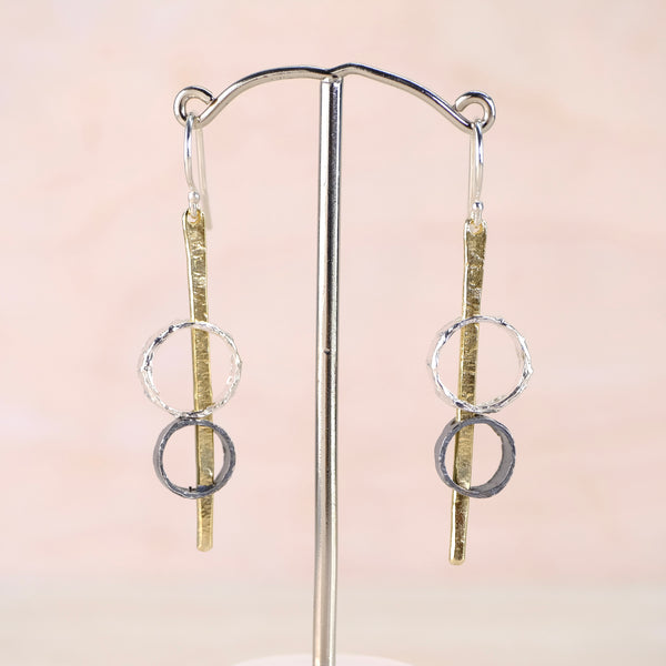 Silver and Gold Plated Circle Earrings by JB Designs.