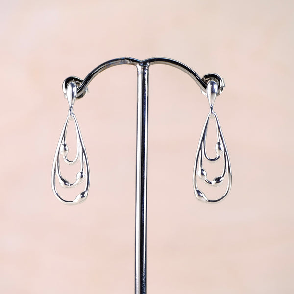Triple Sterling Silver Drop Earrings by JB Designs.