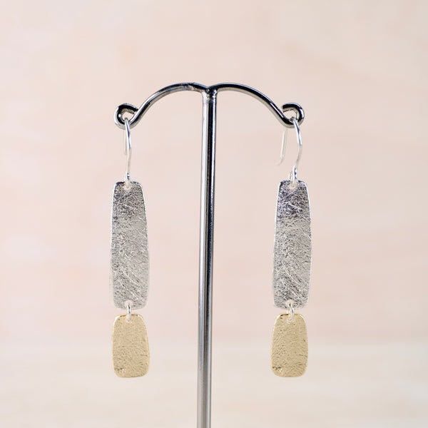 Sterling Silver and Gold Plated Geometric Earrings by JB Designs.