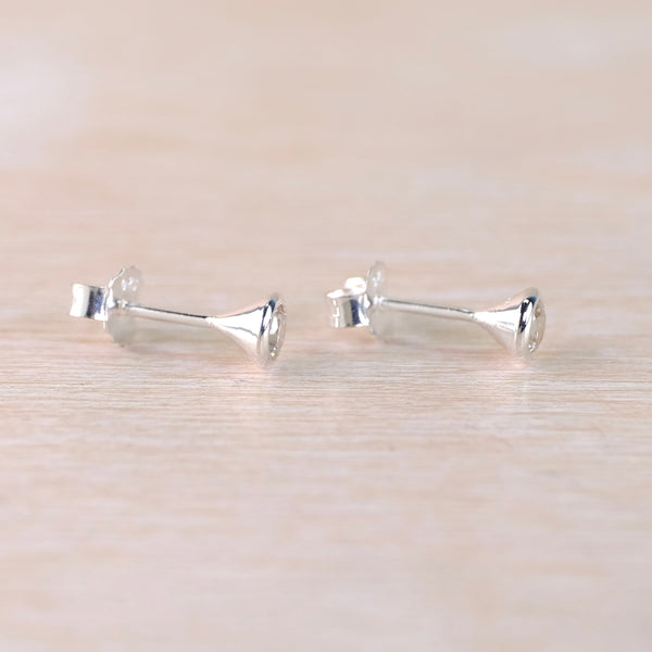 Martini-Set Silver and Cubic Zirconia Stud Earrings.