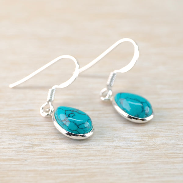 Simple Silver and Turquoise Earrings.