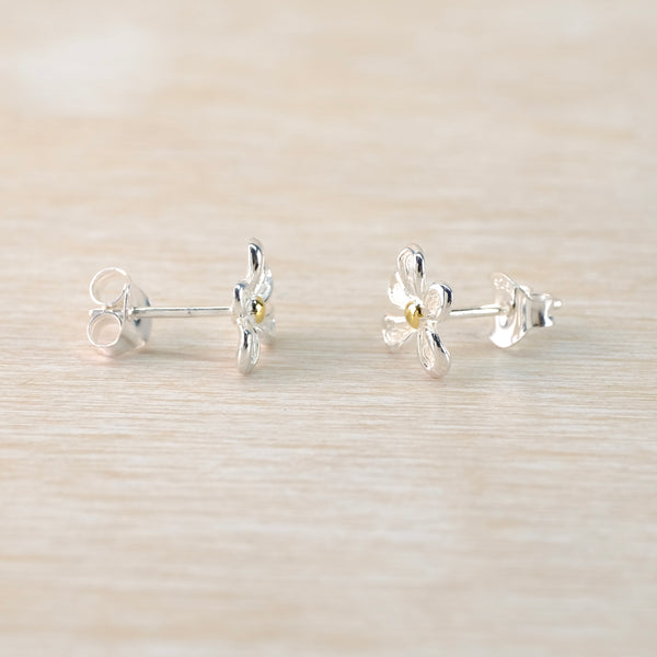 Silver Flower Stud Earrings by JB Designs.