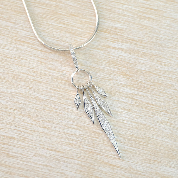 Sterling Silver and Pavé set CZ Pendant.