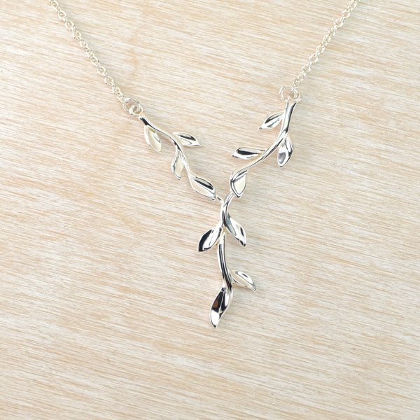 High Polished Silver Leaf Necklace by JB Designs.