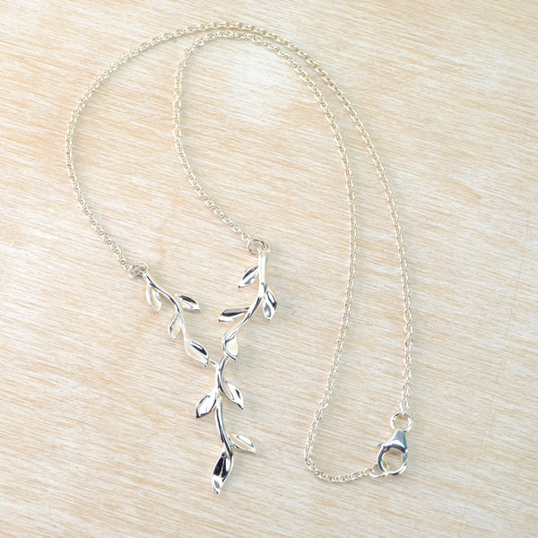 High Polished Silver Leaf Necklace by JB Designs.