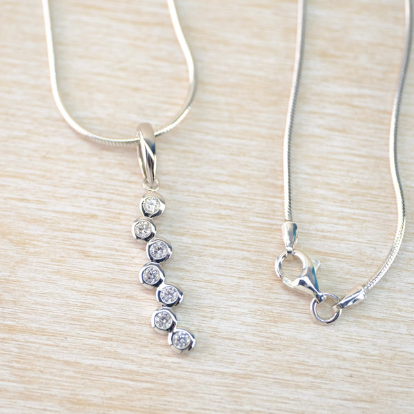 Sterling Silver and CZ Multi Stone Pendant by JB Designs.