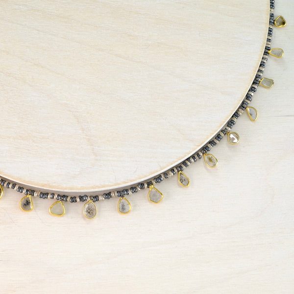 Multi Diamond Beaded Necklace by JB Designs.