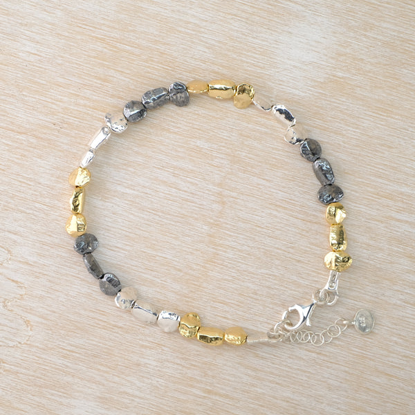 Three Colour Nugget Bracelet by JB Designs.