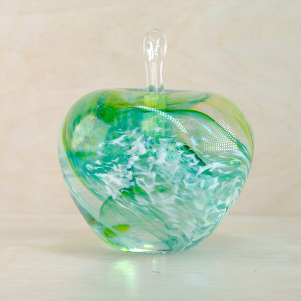 Green Handmade Glass Apple.