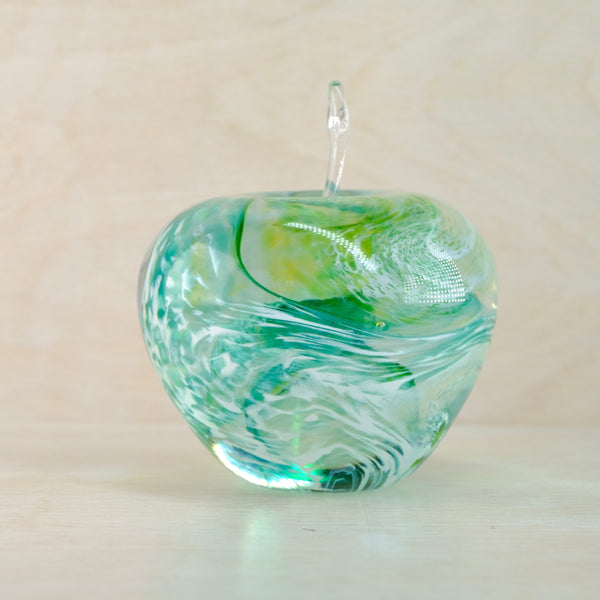 Green Handmade Glass Apple.