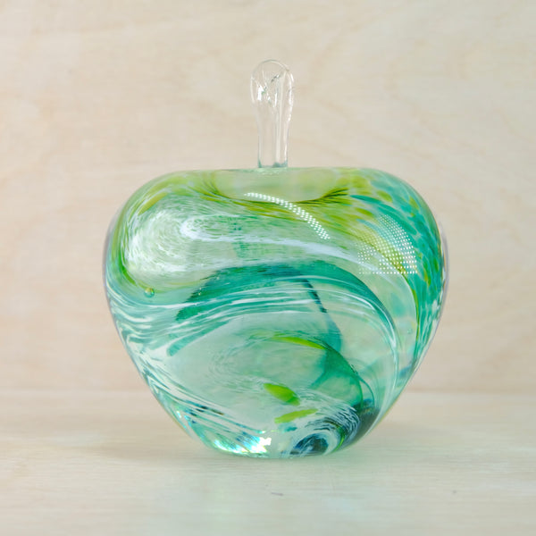 Green Handmade Glass Apple.