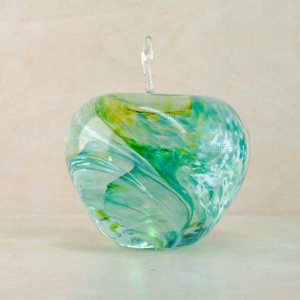 Green Handmade Glass Apple.