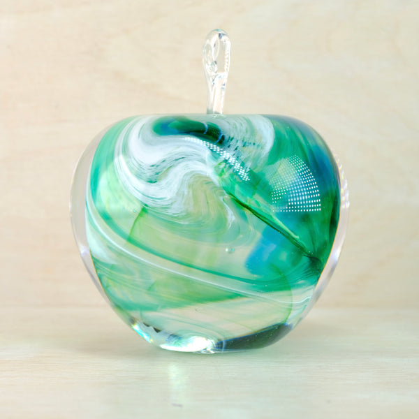 Green Handmade Glass Apple.