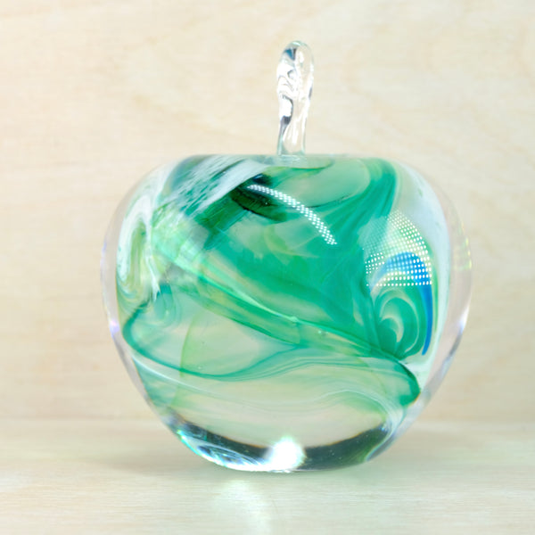 Green Handmade Glass Apple.