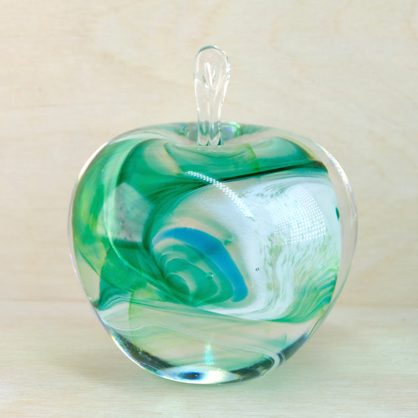 Green Handmade Glass Apple.