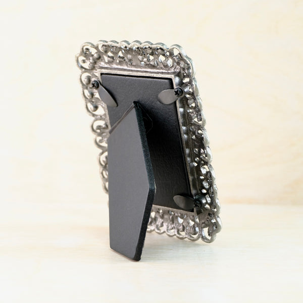 Jewelled Rectangular Photo Frame with Cream Enamel.