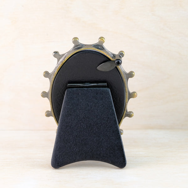 Cream Enamelled and Jewelled Oval Coronet Mini Photo Frame.