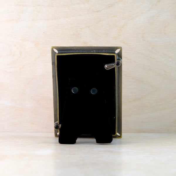 Cream Enamelled and Bejewelled Oval Rectangular Mini Photo Frame.