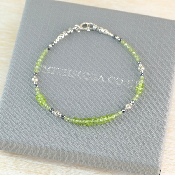 Silver and Gemstone Bracelet With Peridot.