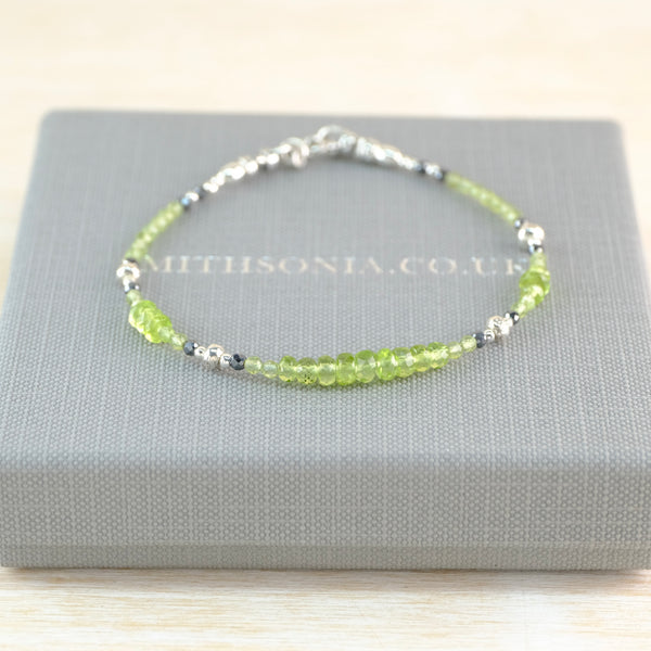 Silver and Gemstone Bracelet With Peridot.