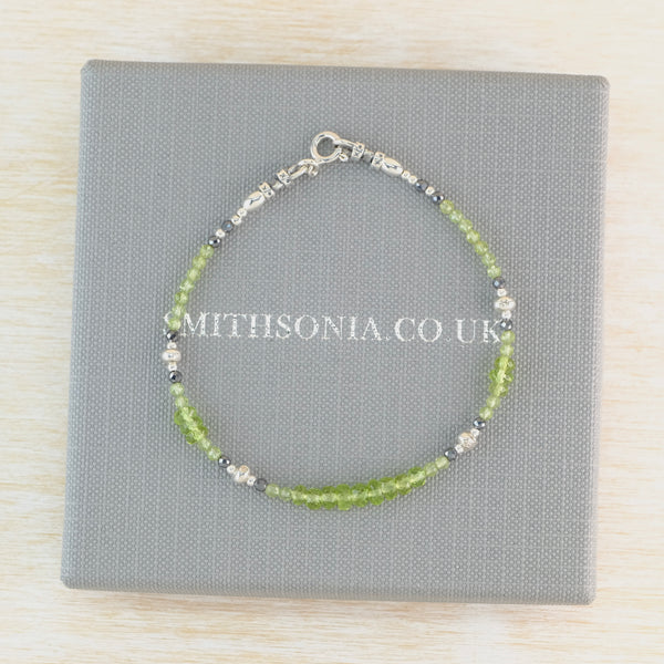 Silver and Gemstone Bracelet With Peridot.
