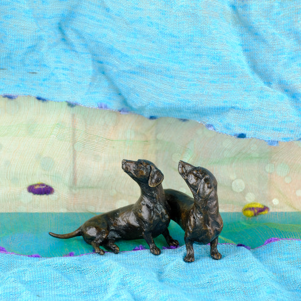 Limited Edition Bronze Dachshund Pair by Michael Simpson.