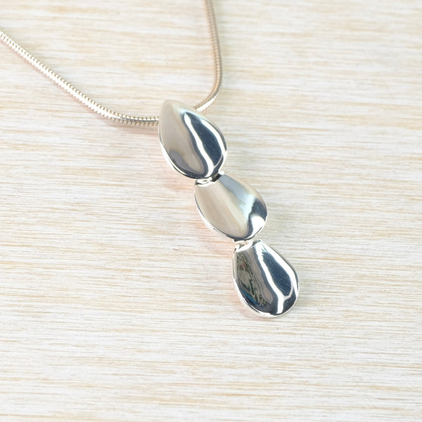 Triple Drop Sterling Silver Pendant.