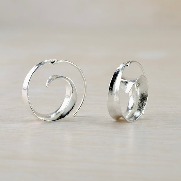 Organic Curved Hoop Earrings by JB Designs.