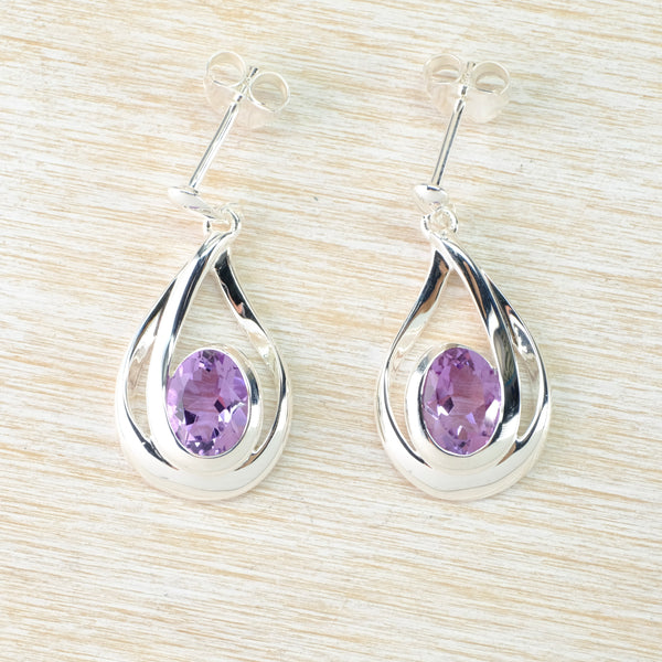 Organic Design Amethyst and Sterling Silver Earrings by JB Designs.