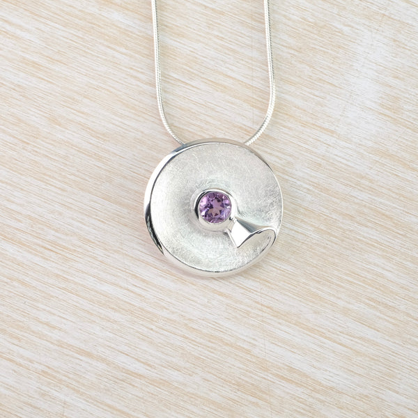 Amethyst and Sterling Silver Swirl Pendant by JB Designs
