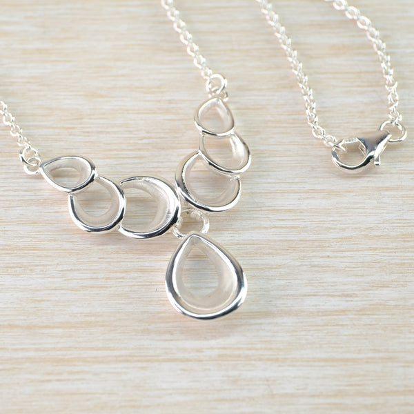 Multi Tear Drop Silver Necklace by JB Designs.