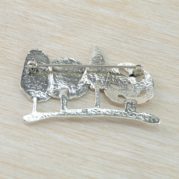 Sterling Silver Row of Trees Brooch by JB Designs.