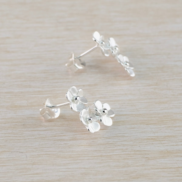 'Forget-Me-Not' Silver Stud Earrings by JB Designs.