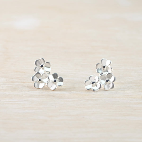 'Forget-Me-Not' Silver Stud Earrings by JB Designs.