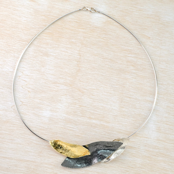Statement Leaf Necklace in Sterling Silver by JB Designs.