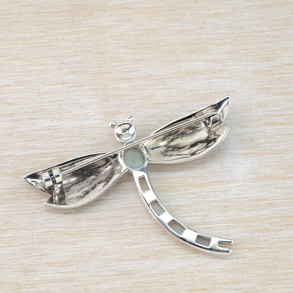 Marcasite and Opalite Dragonfly Design Brooch.