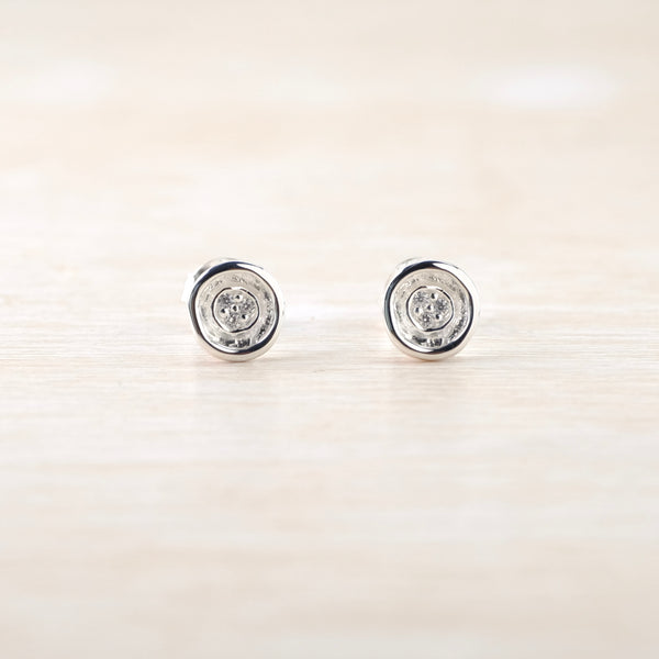 Silver and Cz Stud Earrings by JB Designs.