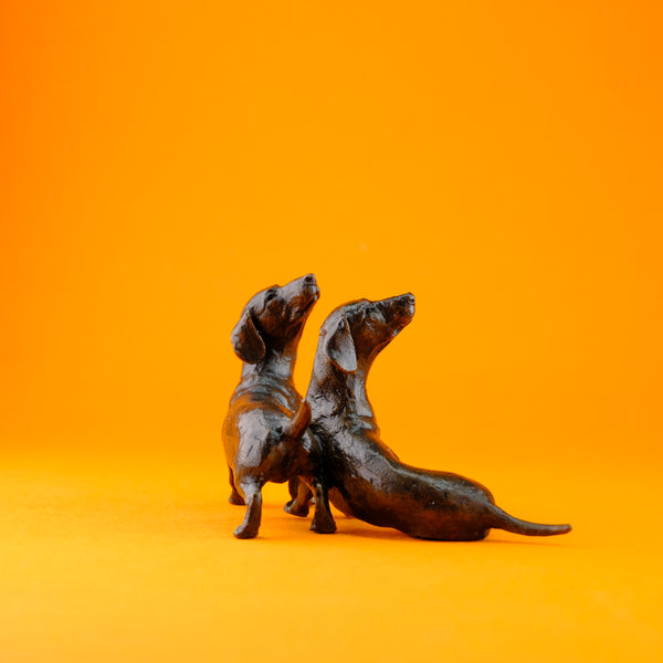 Limited Edition Bronze Dachshund Pair by Michael Simpson.
