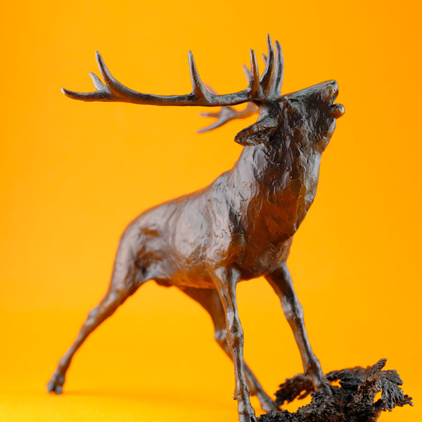 Limited Edition Bronze "Roaring Stag" by Michael Simpson.